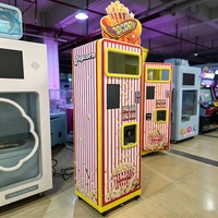 Distributeur automatique de pop-corn commercial avec écran LCD tactile, paiement par pièces/sans espèces, construction en acier thermolaqué