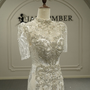 Jancember GT26046 Vestidos <span class=keywords><strong>de</strong></span> Novia Exclusivos <span class=keywords><strong>de</strong></span> Manga Corta y Cuello Alto Estilo Sirena - Product Image 5