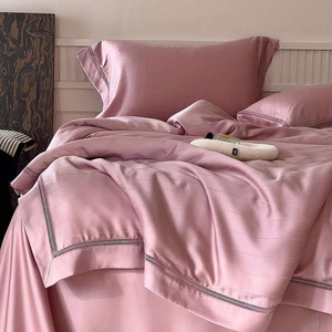 Nouvelle mode drap <span class=keywords><strong>de</strong></span> <span class=keywords><strong>lit</strong></span> 1000 fils 100% coton rose linge <span class=keywords><strong>de</strong></span> <span class=keywords><strong>lit</strong></span> 4 pièces hôtel literie draps ensemble - Product Image 3