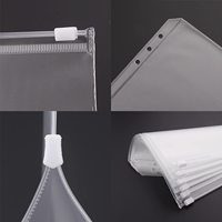Classeur à Feuilles Mobiles A5 avec Poches à 6 Trous, Fermeture à Glissière Transparente, Classeur de Pochettes de Documents en PVC Étanche