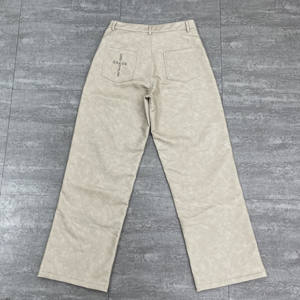 Pantaloni <span class=keywords><strong>Cargo</strong></span> da <span class=keywords><strong>Uomo</strong></span> in Pelle Cerata Personalizzati, Stile Streetwear Casual, con Borchie Specializzate e Ricami, Modello Baggy Carpenter - Product Image 2