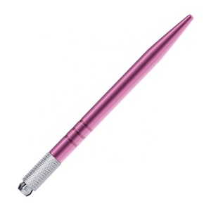 Pluma de Microblading de marca privada, pluma <span class=keywords><strong>Tebori</strong></span> de alta calidad con mango plateado para tatuaje permanente de cejas - Product Image 5
