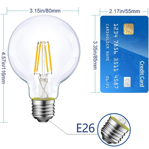 Sản lượng cao tiết kiệm năng lượng <span class=keywords><strong>120V</strong></span> LED bóng đèn dây tóc rõ ràng Glass Bìa <span class=keywords><strong>E26</strong></span> E27 cơ sở G25 CCT lựa chọn thay đổi độ sáng bóng đèn - Product Image 3