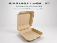 Conteneur alimentaire en bagasse de canne à sucre de 110 oz avec couvercle, biodégradable, sans BPA, sans PFAS, compatible micro-ondes, boîte à emporter
