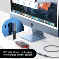 Cable de Extensión ULT-unite OEM Todo en Uno en Forma de L, USB-C a USB-C, 20 Gbps, 100 W, Carga Rápida, 4K, Tipo C, Cable de Datos