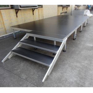 Escenario Portátil de Aluminio Ligero de 4x4 Pies con Altura Ajustable, Fácil Montaje y Superficie Antideslizante para Eventos y Actuaciones al Aire Libre - Product Image 4