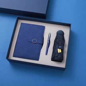 Custom Diary PU Leather Notebook <b>Journal</b> for Gift Promotional Business Corporate Note Book with Pen Automatic Umbrella Gift Sets - Product Image 3