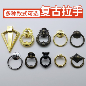 Antique Bronze Circular Drawer Handles Single Hole Pull Ring Iron Traditional Cabinet Door Handle Durable - Product Image 2