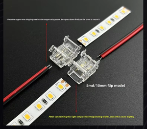 2-Pin Low Voltage PC Solderless Snap Connector for COB <b>LED</b> Strip Wire-to-Board Single End Connection Terminal Cable - Product Image 5