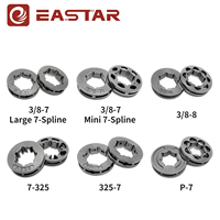 Sproket Gergaji Mesin 3/8-7, Drum Kopling 7 Gigi, Sproket Rim Pitch 3/8", Cocok untuk Husqvarna 272, Stihl MS361, MS660, Suku Cadang Pengganti Gergaji Mesin