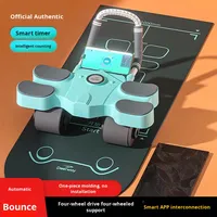 Appareil de fitness à domicile multifonctionnel Entraîneur abdominal intelligent à quatre roues Comptage de rebond automatique pour les roues à rouleaux abdominaux