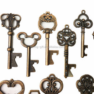 24 سبيكة الزنك التصاميم الإبداعية الرجعية مفتاح فتاح زجاجات كيرينغ الإعلان هدايا الزفاف شكل مفتاح سلسلة المفاتيح - Product Image 6