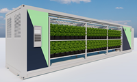 Ferme en conteneurs, usine de plantes, agriculture verticale hydroponique, serres, système de contrôle intelligent, fourrage, laitue