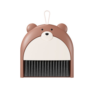 Cartoon Bear Dustpan With Nylon Bristles For Home Floor Cleaning Plastic Material - Product Image 4