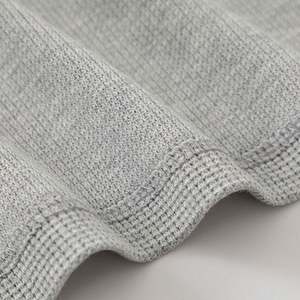 เสื้อยืดถักวาฟเฟิลสำหรับผู้ชายคอกลมผ้าฝ้ายธรรมดาโอเวอร์ไซส์100% - Product Image 2