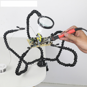 Outil de soudage de <span class=keywords><strong>troisième</strong></span> <span class=keywords><strong>main</strong></span> Station de soudage avec loupe 3X/5 pièces bras flexibles réparation de soudage support de PCB pour aider les mains - Product Image 6