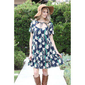 Abito a maniche corte con volant floreali - Product Image 6