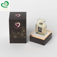 Boîte à cosmétiques et à parfums rectangulaire personnalisée en noir et or, écologique, avec estampage à chaud en feuille d'or, doublée d'une éponge, couvercle ciel et terre, cadeau