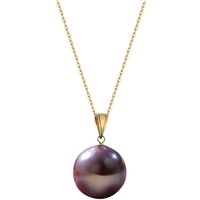 Collier de perles d'eau douce violettes naturelles avec pendentif unique en or K – Accessoire vestimentaire élégant et tendance, populaire sur internet