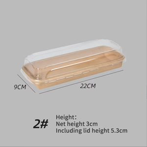 食品级一次性硬式牛皮纸寿司盒带盖可生物降解可回收外卖包装 - Product Image 5