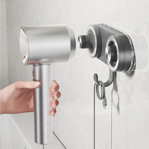 Soporte de inodoro sin perforaciones para secador de pelo con ventosa magnética de plástico moderno para baño montado en la pared compatible con <span class=keywords><strong>Dyson</strong></span> - Product Image 3