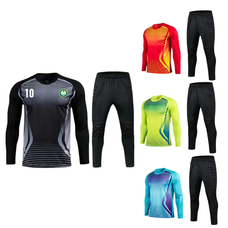 New Design Sublimation Technics Style Soccer Goalkeeper Jersey Set Customizable Logo Printed Goalie Jersey & Shirt