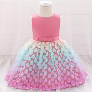 2022 Newborn Baby Princess Dress 0-2 Years Petals Tutu Skirt <b>Bow</b> Children's Party Dress Girls Floral Dress Toddler - Product Image 2