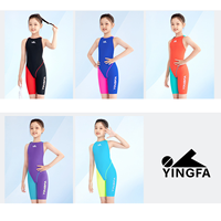 Maillot de bain une pièce YINGFA pour filles, longueur genou, compétition, entraînement, séchage rapide, maillot de bain professionnel pour enfants