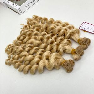 613 Blonde <b>Body</b> <b>Wave</b> Human Hair Extensions Hand Tied Weft 100% Remy Human Hair Soft Natural Hot Sale 2026 - Product Image 5