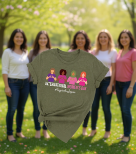 T-shirt per la Giornata Internazionale della Donna, 100% cotone, girocollo, casual, a maniche corte, stampata con design motivazionale - Product Image 2