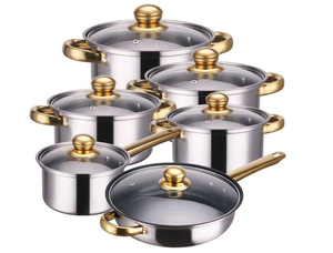 Wholesale Stainless Steel High Quality <strong>Cooking</strong> Pot <strong>Set</strong> Kitchen Pots and Pans Non-stick Cookware <strong>Set</strong> 12PCS - Product Image 2