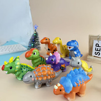 Série Monstres Dinosaures : Jouet en PU réaliste Triceratops pour adultes, anti-stress, à récupération lente et compressible