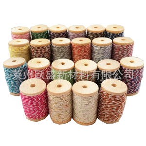 Cuerda de algodón fino de 1 mm al por mayor de fábrica para etiquetas coloridas DIY hechas a mano, cuerda para atar zongzi, eje de madera de 30 metros - Product Image 3