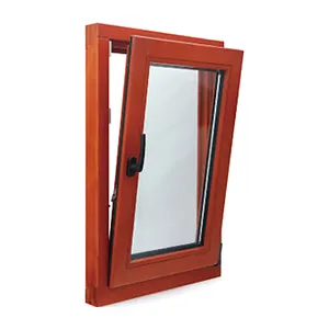 Tilt And Turn Solid Wood Windows Fancy Wooden Double Glass Window with NFRC Modern Wooden Window Designs