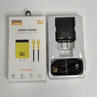 Pengisi Daya Cepat LDO-B06 Quick Charge Usb-c 20w PD Charger Dual Ports A&C Pengisi Daya Ponsel Kabel Tipe C Pengisi Daya Cepat dan Adaptor
