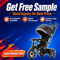 GEEN Promotion Tricycle Poussette 4 en 1 pour Enfants, Tricycle Économique pour Bébé, Tricycle à Pousser pour Fille, Tricycle pour Tout-Petits