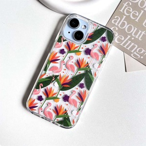 Đẹp hồng Flamingo Trong Suốt TPU Acrylic điện thoại di động Cover quay lại trường hợp đối với iPhone 11 12 13 14 15 16 Pro Max - Product Image 2