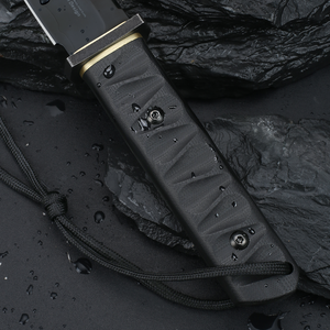 <span class=keywords><strong>Couteau</strong></span> de combat tactique personnalisable YA.SHA <span class=keywords><strong>SAMURAI</strong></span> BLACK OEM, lame fixe en acier inoxydable de haute qualité, G10 DIY - Product Image 4