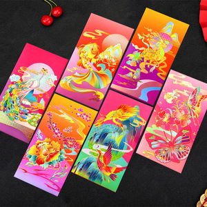 Enveloppes rouges du Nouvel An chinois, impression dorée, cartes de vœux rectangulaires en papier 90x170mm avec option de logo - Product Image 3