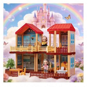บ้านจิ๋ว DIY ชุดประกอบบ้านตุ๊กตาพลาสติก PVC พร้อมเฟอร์นิเจอร์และอุปกรณ์ตกแต่ง ของขวัญ ของเล่น - Product Image 6