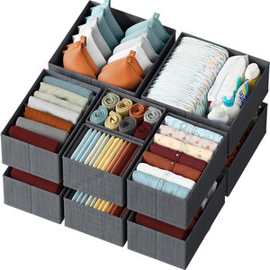 Drawer Organizer Set Socks Fabric Foldable Underwear Drawer <b>Clothes</b> Organizer Collapsible <b>Storage</b> <b>Boxes</b> Bins Drawer Organizer - Product Image 5