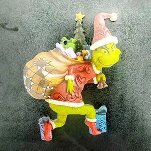 Großhandel Flache <span class=keywords><strong>Grinch</strong></span> Weihnachts-Hängeornamente Dekorationen Schlüsselanhänger Rucksack-Anhänger Zubehör Christbaum 2D-Anhänger - Product Image 4