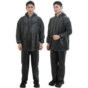 Suministro directo de fábrica muestra aceptable poliéster Pvc impermeable reflectante con capucha hombres impermeable Terno - Product Image 6