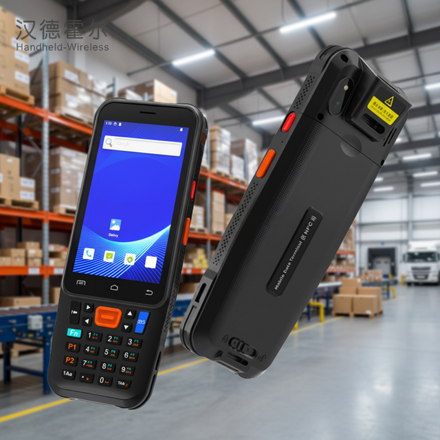 4" Android 15 Barcode Scanner PDA with Ip67 5000mah Handstrip NFC Reader Writer for Warehouse Inventory Management Systems