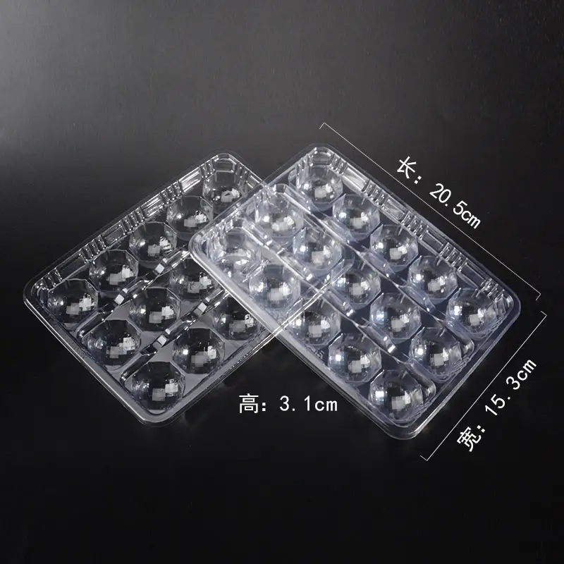 Support Customized Design Food Grade Dumpling Tray with Dividers Frozen Blister Tray for Packaging Use