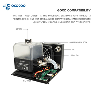 OCOCOO 80mm <span class=keywords><strong>CPU</strong></span> Water Cooling Kit Ventilador Do Radiador Líquido Forte <span class=keywords><strong>Gaming</strong></span> <span class=keywords><strong>Computer</strong></span> Case Cooler PC Material Dissipador de calor OC-80L-55A-12V - Product Image 6
