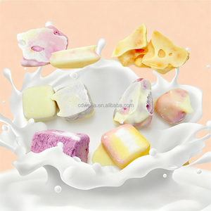 OEM Bulk Snacks pour la santé des enfants Lyophilisés Conditionnés individuellement Cubes de yaourt fraise myrtille jaune pêche - Product Image 3