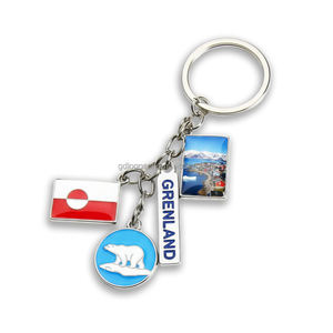 Portachiavi in Metallo Personalizzato 2026 della Groenlandia, Design Multicharm con Kayak Inuit e Luci del Nord, Souvenir di Viaggio, Regalo Culturale Durevole - Product Image 2