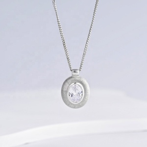 Precio de fábrica: Collar de plata 925 esterlina mate con circonitas, joyería fina, chapado en oro, cadena cubana para mujer, regalo para mamá. - Product Image 2
