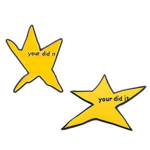 Broches à la mode de haute qualité Votre modèle drôle Broche étoile créative drôle étoile à cinq branches Badge accessoires en métal - Product Image 2